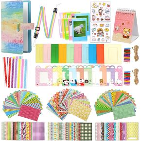 Accessories Bundle Kit Set Colorful Mini 11 Accessories, Compatible with Fujifilm Instax Mini 9 8 90 70 11 12 Camera Accessory Include Film Stickers, Desk Frames, Paper Frame, Strap