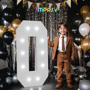 imprsv Marquee Numbers 18th-Birthday Decorations: Large 4ft Light up Number Balloon for Party Big 18 Year Old Girl Boy Birthday Decoration Anniversary Foam Board Wall Number 18