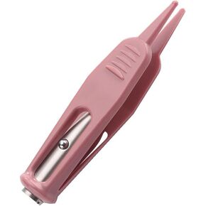 2 Pcs Infant Nose Cleaning Tweezers Round-Head Baby Booger Clips Nose Ear Cleaning Pliers Nose Booger Nippers with LED Light