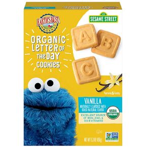 Earth's Best Organic Kids Snacks, Sesame Street Toddler Snacks, Organic Letter of the Day Cookies for Toddlers 2 Years and Older, Oatmeal Cinnamon, 5.3 oz Box (Pack of 6)