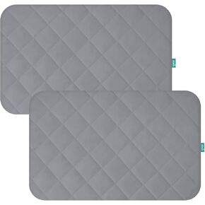 2 Pack Crib Mattress Protector Sheets Fitted Waterproof Crib Mattress Pad Cover, Noiseless & Machine Wash 100% Absorbent Crib/Toddler Mattress Protector Sheet Quilted, White, 52" x 28"