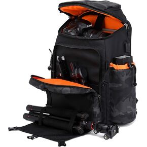 Camera Backpack DSLR/SLR/Mirrorless Case Large Men&Women Photography Bag with Laptop Compartment&Tripod Holder (Orange)… in Kuwait