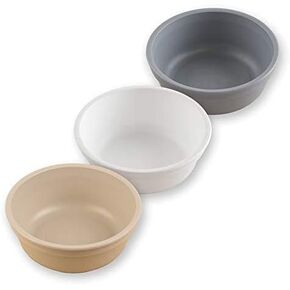 Re-Play Made in USA 12 Oz. Reusable Plastic Bowls, Pack of 3 Without Lid - Dishwasher and Microwave Safe Bowls for Snacks and Everyday Dining - Toddler Bowl Set 5.75" x 5.75" x 2", True Blue