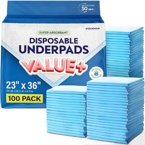 Toddler Mattress Incontinence Bed Pads Liners 23" x 36" [100-Pack] Max Absorbency, Leakproof Quick Drying Bed Protectors