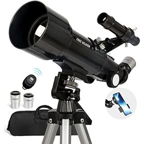 FREE SOLDIER Telescope for Adults - 70mm Aperture and 400mm Focal Length Professional Astronomy Telescope for Beginners with Smartphone Adapter Carry Bag Adjustable Tripod, Sky Blue