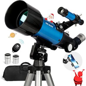 FREE SOLDIER Telescope for Adults - 70mm Aperture and 400mm Focal Length Professional Astronomy Telescope for Beginners with Smartphone Adapter Carry Bag Adjustable Tripod, Sky Blue