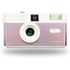Corex Half Frame Reusable 35mm Camera CH1, Built in Flash and Compatible with 35mm Color Negative or B&W Film (Film and Battery NOT Included) (Tutu Pink) Limited Edition Free Blue and Yellow Filters
