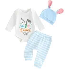 Newborn Baby Girl Boy Clothes Im New Here Infant Romper Top Pants Beanie Hat Set Baby Coming Home Outfit