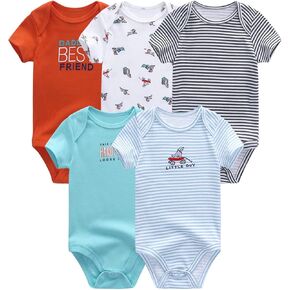 Baby Bodysuit Short Sleeve One-Piece Newborn Baby Clothes for Baby Boy and Girls