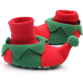 Yuemengxuan الرضع حديثي الولادة الفتيات الفتيان أحذية عيد الميلاد سانتا كلوز لينة وحيد سرير Prewalker الأحذية الأحذية in Kuwait