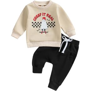 Toddler Baby Boy Clothes Set Letter Print Long Sleeve Sweatshirt Top Jogger Pants Cute Newborn Infant Fall Winter Outfit