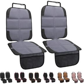 Car Seat Protector for Child Car Seat, 2 Pack Baby Car Seat Covers with Mesh Pockets & Non-Slip Backing 600D Durable Seat Protector Under Baby Car Seat for Car Back Seat (Black, Standard)