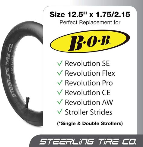 16 × 1.75/1.95/2.125 استبدال الأنبوب الداخلي عالي التحمل المقاوم للشوك لجميع عربات الأطفال من Baby Trend Expedition Jogger والمزيد! [عبوة من قطعتين] شركة ستيرلينغ للإطارات. in Kuwait