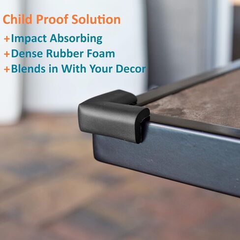 Baby Proof Corners and Edges with Furniture Corner & Edge Safety Bumpers, Impact-Absorbent 18ft Bumper & 8 Foam Corner Protectors, Cushy, Thick, Odorless Table Edge Protectors for Baby, Child | Black in Saudi Arabia
