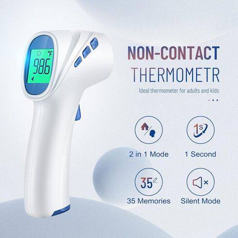 Forehead Thermometer for Adults and Kids, Digital Infrared Thermometer with Fever Alarm, FSA HSA Eligible, Fast Accurate Results, Easy to use in Kuwait