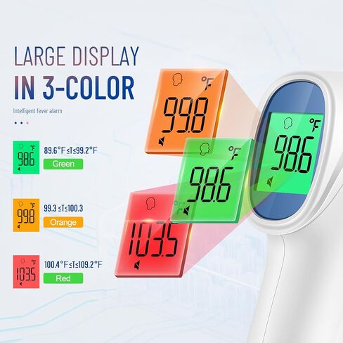 Forehead Thermometer for Adults and Kids, Digital Infrared Thermometer with Fever Alarm, FSA HSA Eligible, Fast Accurate Results, Easy to use in Kuwait