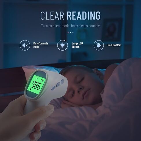 Forehead Thermometer for Adults and Kids, Digital Infrared Thermometer with Fever Alarm, FSA HSA Eligible, Fast Accurate Results, Easy to use in Kuwait