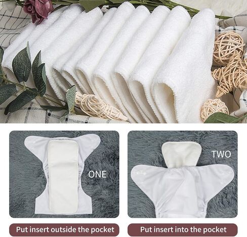 ALVABABY Baby Cloth Diaper 6 Pack with 12 Inserts One Size Cloth Diaper Covers Adjustable Washable Reusable for Baby Girls and Boys in Saudi Arabia