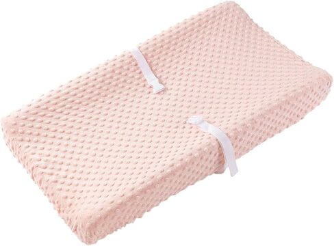 Baby Changing Pad Cover, Super Soft Plush Dot Diaper Changing Table Covers for Baby Girls and Boys, Ultra Comfortable, Safe for Babies, Fit 32"/34'' x 16" Pad (Beige) in Saudi Arabia