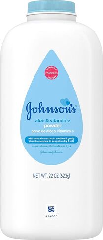 Johnson's Baby Powder, Pure Cornstarch, Aloe & Vitamin E, 22 Ounce (Pack of 3) - Packaging May Vary in Kuwait