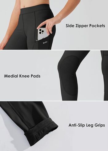 Willit Girls Horse Riding Pants Tights Kids Equestrian Breeches Knee-Patch Youth Schooling Tights Zipper Pockets in Kuwait