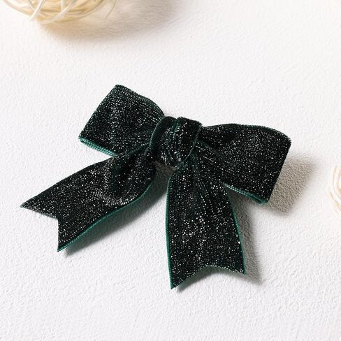 Red Velvet Ribbon Bow Hair Clip 3in Valentines Handmade Cute Alligator Barrettes Bowknot Hair Accessory Small for Little Teen Toddler Baby Girls Kids New Year Xmas Gift in Kuwait