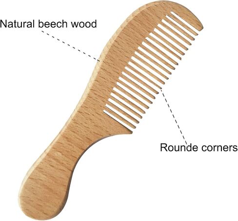 Baby Hair Brush with Wooden Handle and Comb Set for Newborns & Toddlers | Natural Soft Goat Bristles l Wood Comb l Blue Cradle Cap Brush| Ideal for Cradle Cap (3 Piece) in Saudi Arabia