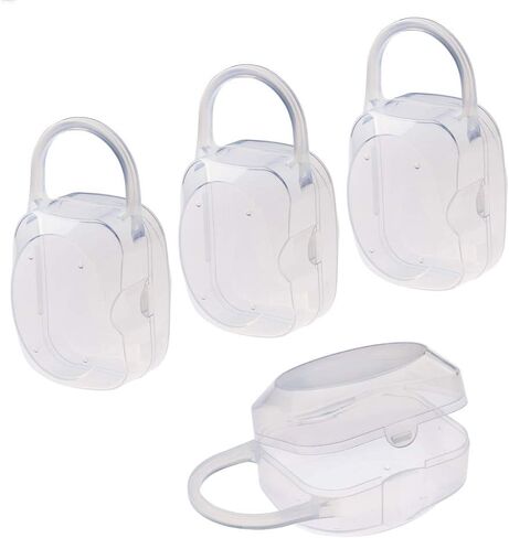 Accmor Pacifier Case, Pacifier Holder Case with Handle, BPA Free Universal Pacifier Container Box for Travel, Transparent, 2 Pack in Saudi Arabia