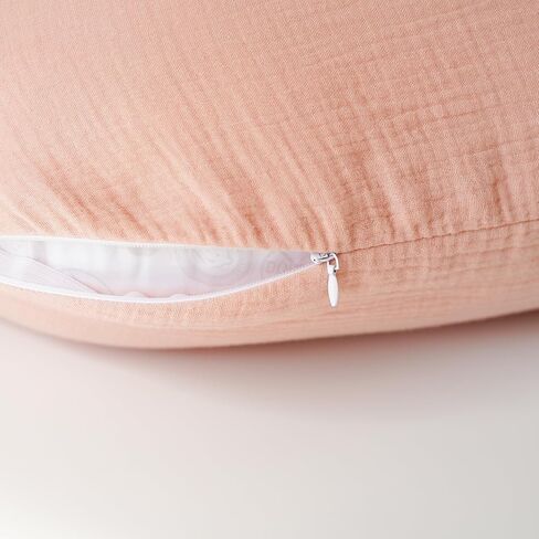 Konssy 2 Pack Muslin Nursing Pillow Covers, Soft and Adorable Nursing Cover for Breastfeeding Pillows, Pillow Slipcover for Baby Girls Boys Newborn(Pink, Floral) in Saudi Arabia