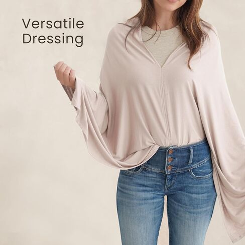 غطاء الرضاعة من Konssy Knit للرضاعة الطبيعية، غطاء للرضاعة الطبيعية قابل للتنفس 360 درجة للخصوصية الكاملة، مظلة مقعد السيارة متعددة الاستخدام (بيج أحمر الخدود) in Kuwait