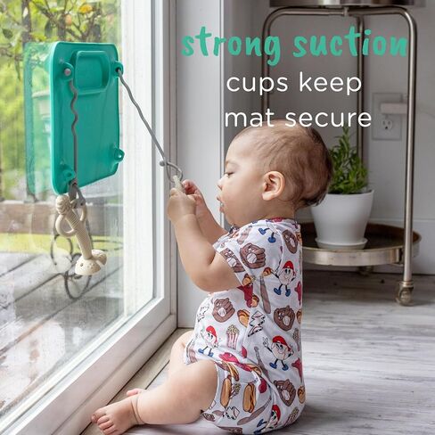 BUSY BABY Silicone Mat - Suction Cups, 4 Straps to Secure Baby Essentials, Self Feeding, Baby Led Weaning, Travel Sleeve Included (Tan) in Kuwait