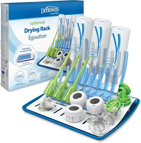 رف تجفيف زجاجات الأطفال القابل للطي من دكتور براون لسهولة التخزين، والحلمات الجافة، واللهايات وغيرها من مستلزمات الأطفال، خالية من مادة BPA in Kuwait