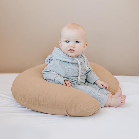 Konssy 2 Pack Muslin Nursing Pillow Covers, Soft and Adorable Nursing Cover for Breastfeeding Pillows, Pillow Slipcover for Baby Girls Boys Newborn(Pink, Floral) in Saudi Arabia