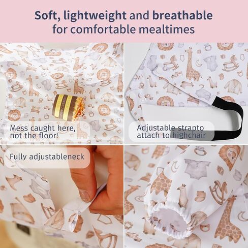 Long Sleeve Baby Bib - Mess-Proof Feeding Bibs for Babies - Adjustable, Waterproof, and Highchair/Table Attachment in Saudi Arabia