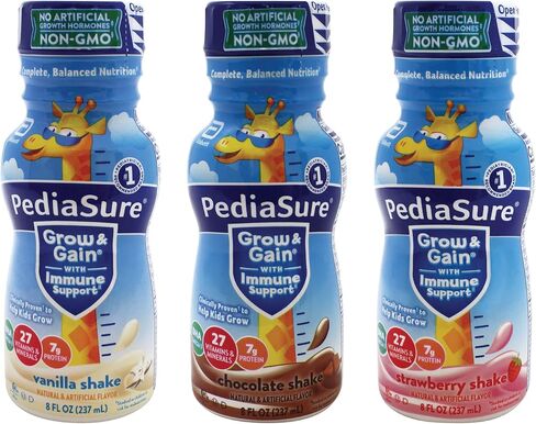 Niro Assortment | PediaSure Immune Support Shake 20 Pack | 5 Bottle Of Each Flavor Strawberry, Banana, Vanilla, and Chocolate Flavors| Protein Shake For Kids | 20 Pack | Niro Beverage Sleeve Included in Saudi Arabia