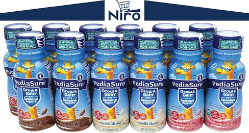 Niro Assortment | PediaSure Immune Support Shake 20 Pack | 5 Bottle Of Each Flavor Strawberry, Banana, Vanilla, and Chocolate Flavors| Protein Shake For Kids | 20 Pack | Niro Beverage Sleeve Included in Saudi Arabia