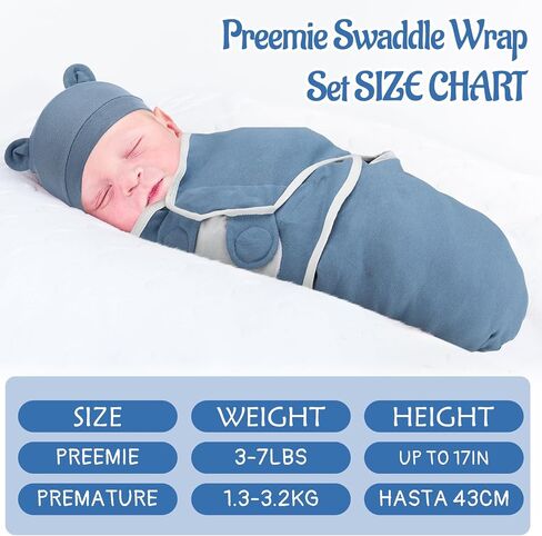 مجموعة من 4 قطع من بطانية Buryeah من Preemie مع قبعة للأطفال الأولاد والبنات بوزن 3-7 رطل من ملابس Preemie لحديثي الولادة (رمادي، نجمة) in Saudi Arabia