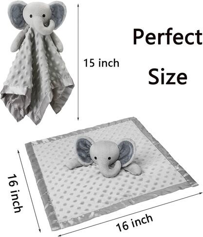 Pro Goleem Baby Blanket with Gray Elephant Security Blanket Newborn Gifts Set in Saudi Arabia