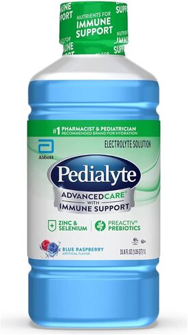 Pedialyte AdvancedCare Electrolyte Solution with PreActiv Prebiotics, Hydration Drink, Strawberry Lemonade, 1 Liter, 4 Count in Kuwait