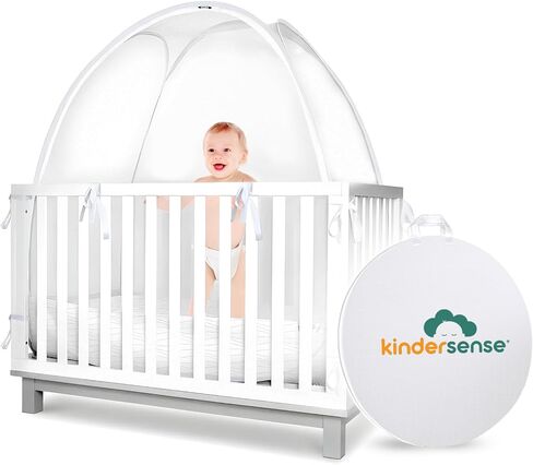 KinderSense® - Baby Safety Crib Tent - Premium Toddler Crib Topper to Keep Baby from Climbing Out - See Through Mesh Crib Net - Mosquito Net - Pop-Up Crib Tent Canopy in Saudi Arabia