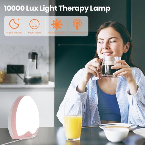 Light Therapy Lamp, Sunlight Alarm Clock with 10,000 Lux Therapy Light, Wake Up Light with 20 Brightness & 4 Color Temperature, Dual Alarms & Snooze,11 Atmosphere Lights and Sleep Aid in Saudi Arabia