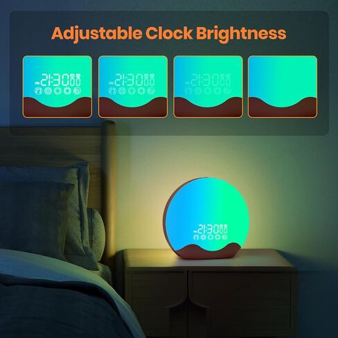 Light Therapy Lamp, Sunlight Alarm Clock with 10,000 Lux Therapy Light, Wake Up Light with 20 Brightness & 4 Color Temperature, Dual Alarms & Snooze,11 Atmosphere Lights and Sleep Aid in Saudi Arabia