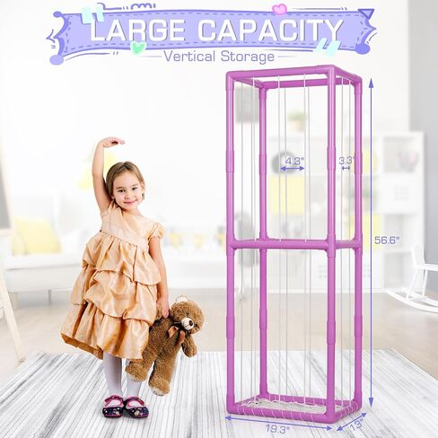 Stuffed Animal Storage Zoo Holder Space Save, PVC Stuffed Animal Organizer | Vertical Plush Toy Organizer with Elastic Band and Net, Large Capacity Stuffy Storage for Playroom Bedroom Nursery in Saudi Arabia