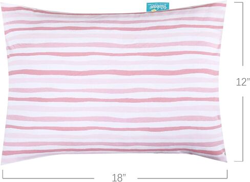 Biloban Organic Cotton Toddler Pillowcase 2 Pack, (Pillowcase Only) Kids Pillowcase for Sleeping Fit Pillow Sized 13"x 18" or 14"x19", Envelope Travel Pillowcase for Girl Boy, Gray Heart & White Star in Kuwait