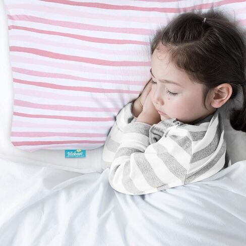 Biloban Organic Cotton Toddler Pillowcase 2 Pack, (Pillowcase Only) Kids Pillowcase for Sleeping Fit Pillow Sized 13"x 18" or 14"x19", Envelope Travel Pillowcase for Girl Boy, Gray Heart & White Star in Kuwait