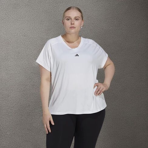Adidas Womens Aeroready Train Essentials Minimal Branding V-Neck T-Shirt in Kuwait