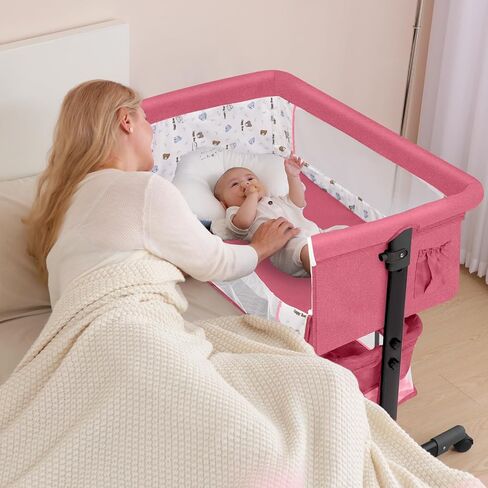 Baby Bassinet, Baby Basinet Bedside Sleeper, Easy to Fold Portable Crib Side Bassinet 2024new Style Girl/boy bassinets (Dark Gray) in Saudi Arabia