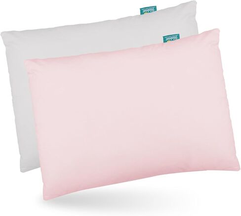Biloban Organic Cotton 2 Pack Kids Toddler Pillowcase for Children Toddler Pillows 13"x 18" or 14"x19", Envelope Travel Toddler Pillow Cover Case (Pink Print) in Kuwait