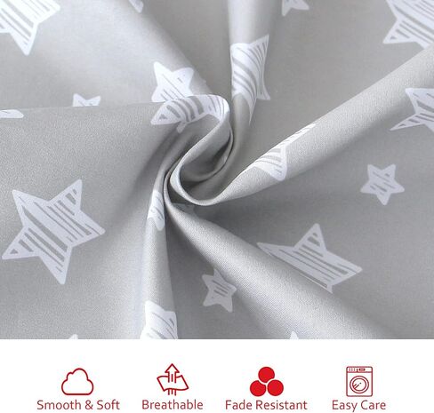 Moonsea Toddler Bed Sheets, 3 Piece Toddler Sheet Set, Soft Breathable Crib Bedding Set for Boys Includes a Flat Sheet, a Fitted Sheet, a Pillowcase, Grey Star in Saudi Arabia