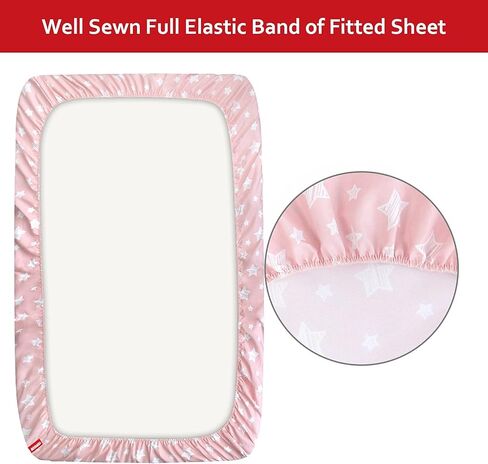 Moonsea Toddler Bed Sheets, 3 Piece Toddler Sheet Set, Soft Breathable Crib Bedding Set for Boys Includes a Flat Sheet, a Fitted Sheet, a Pillowcase, Grey Star in Kuwait